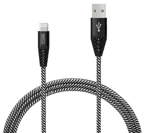 Ezra USB-A to iPhone 3A 1 Meter Fast Charging Black Braided Cable