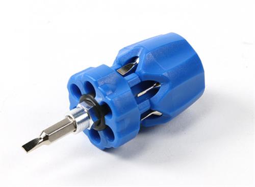 Goldtool Blue 7 in 1 Stubby Flat Head Driver Set