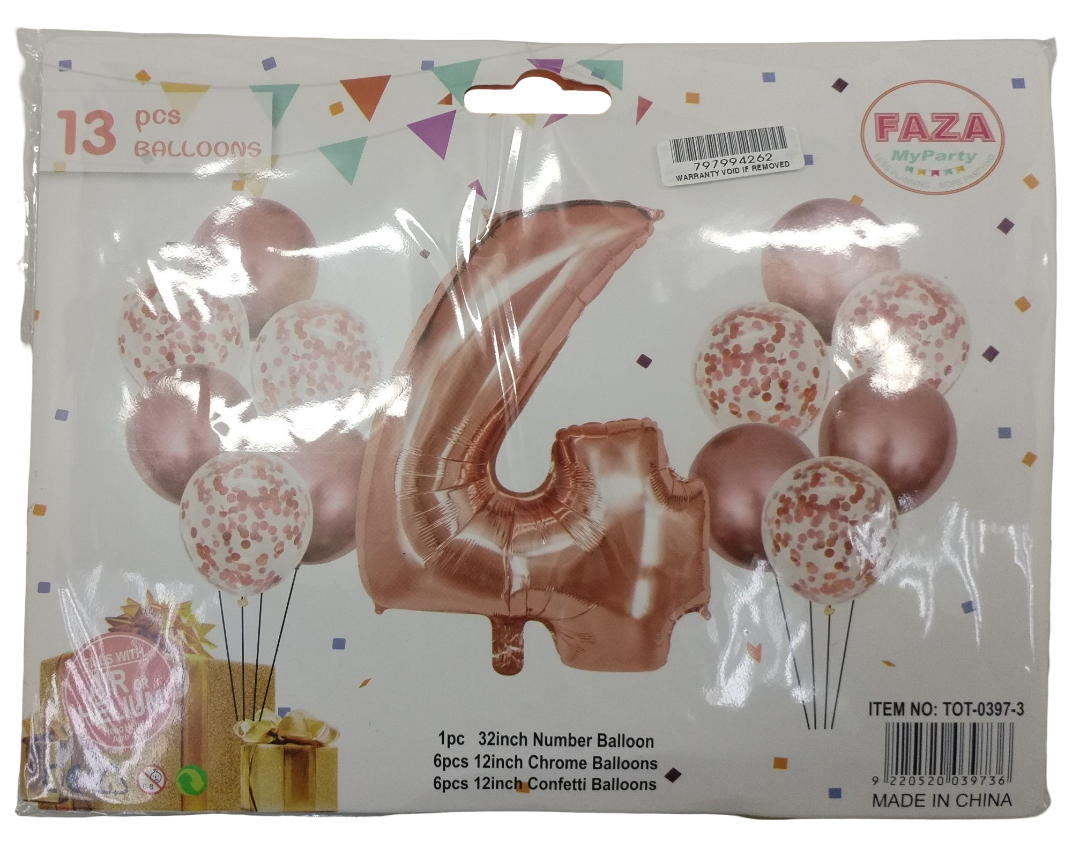 Casey 13pc Rose Gold and White Balloon Set Nr 4