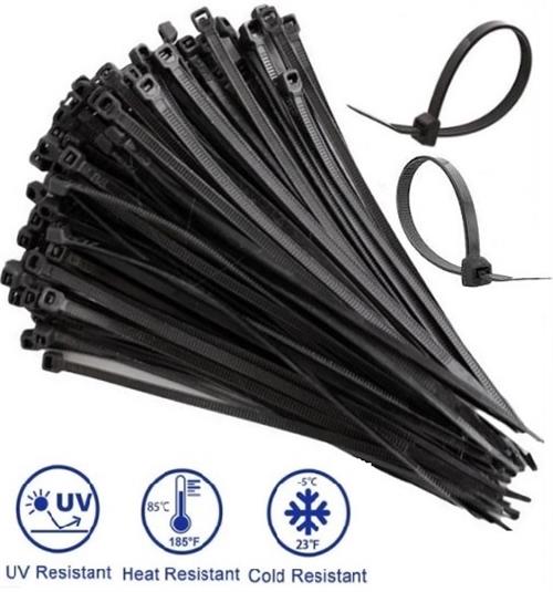 Noble 2.5 x 100mm Pack of 100 Black Nylon Cable Ties