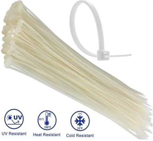 Noble 4.8 x 300mm Pack of 100 White Nylon Cable Ties