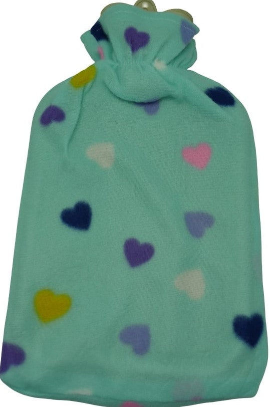 Casey Deluxe Rubber 2 Litre Hot Water Bottle Blue Hearts