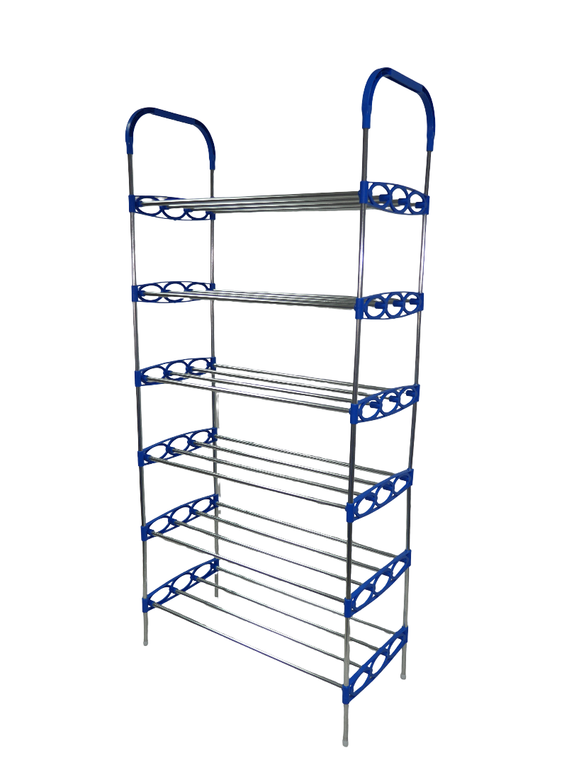 Nordic Wind Blue 6 Tier 18 Shoe Steel Rack