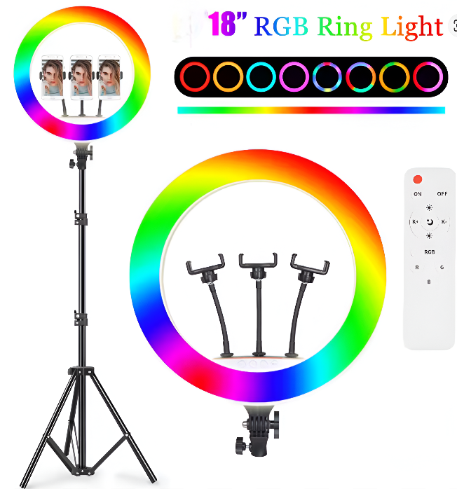 Nesty 18 Inch Multipurpose Electric Powered RGB LED Ring