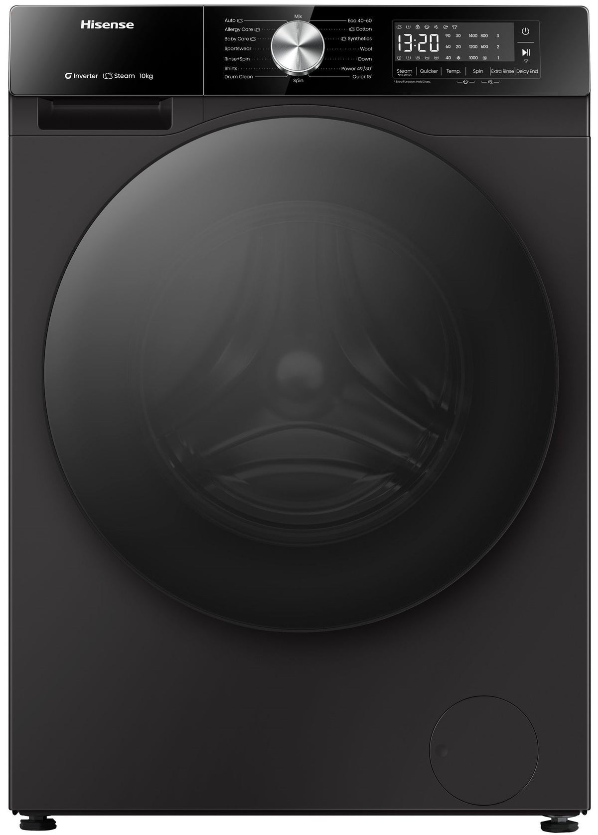 Hisense 10kg Premium Black Front Loader Washing Machine