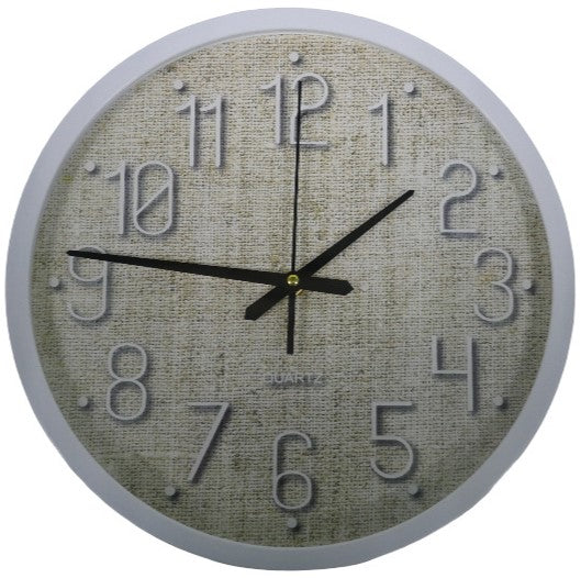 Casey Analog 30cm Round Face White with Black Quartz Wall Clock