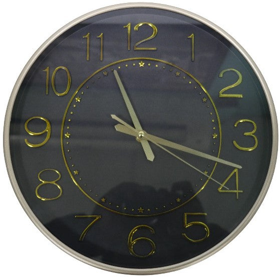 Casey Analog 30cm Round Face Gold Black Wall Watch