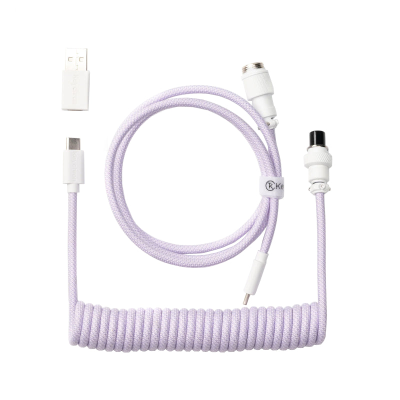 Keychron Coiled Aviator Cable - Light Purple/Straight – image 2