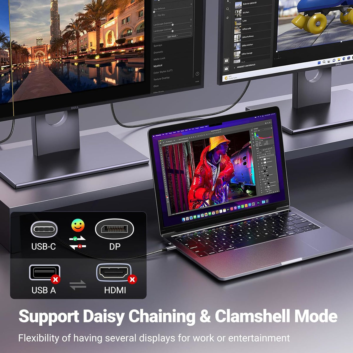 UGREEN USB Type-C to DisplayPort 1.4 Cable 1m – image 3