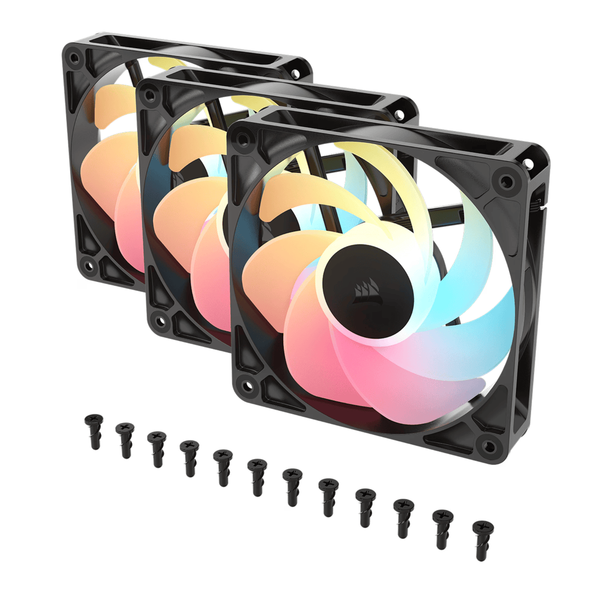 Corsair RS120-R ARGB 120mm PWM Reverse Fans Triple Pack - Black – image 2