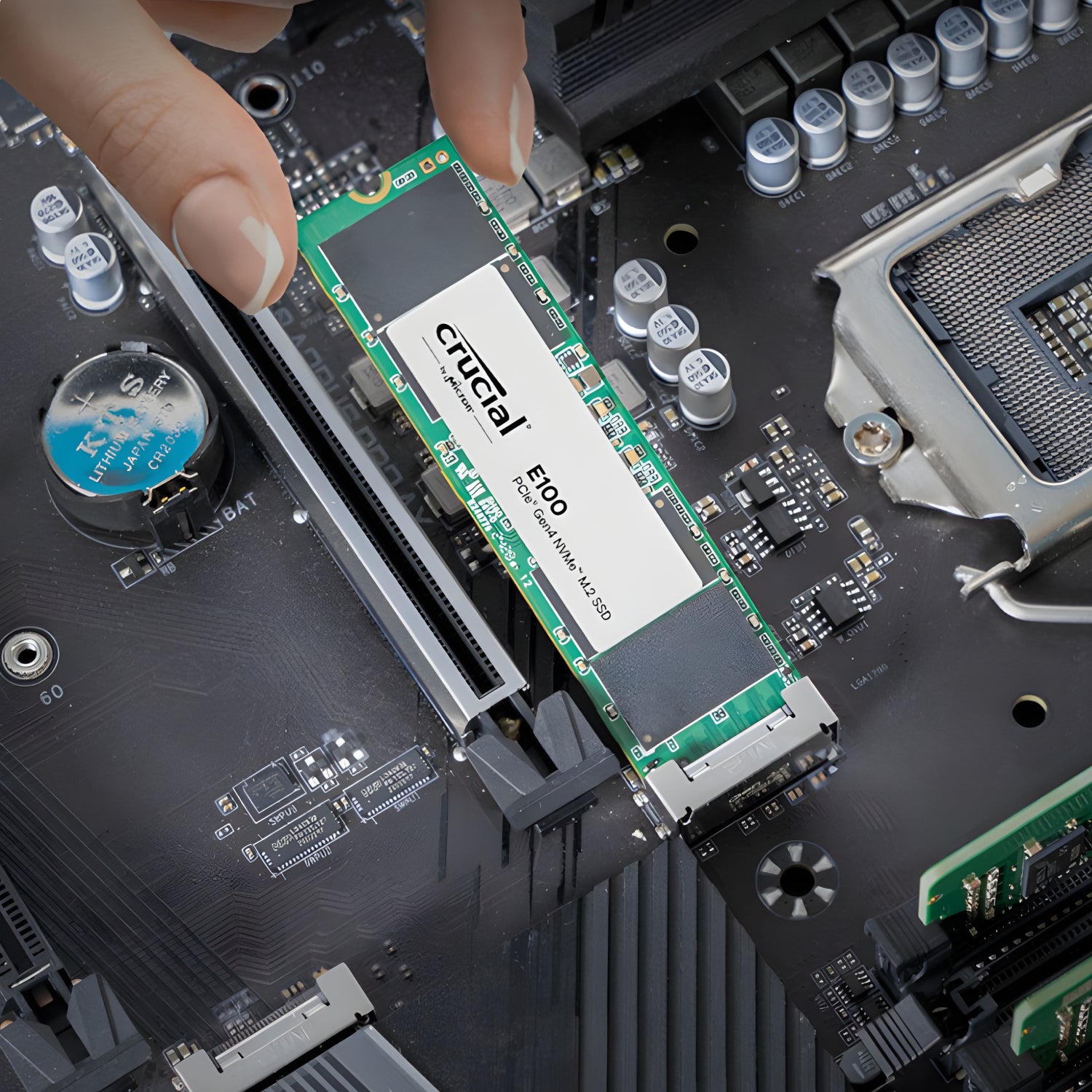 Crucial E100 480GB PCIe Gen4 2280 NVMe M.2 SSD – image 2