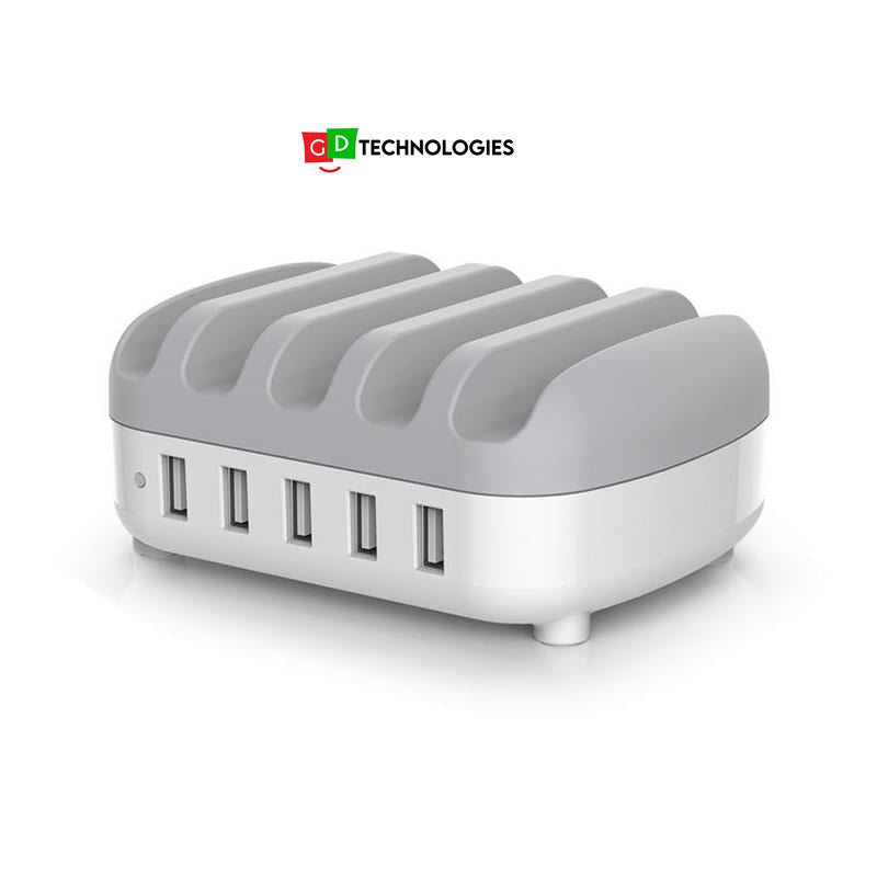 ORICO 5 Port Tablet/Smartphone USB Charging Station – White