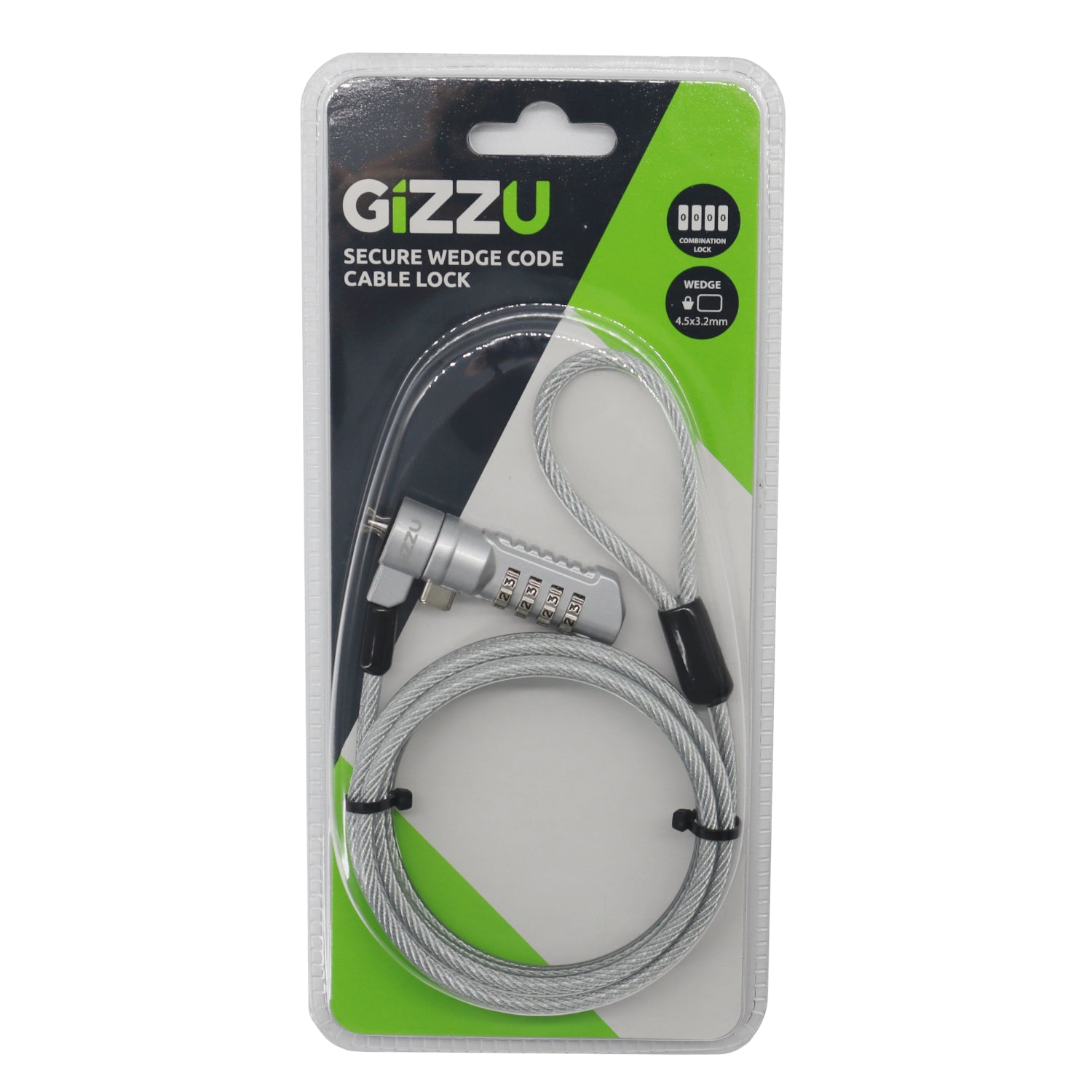 Gizzu Secure Wedge Code Cable Lock 1.8m – image 2