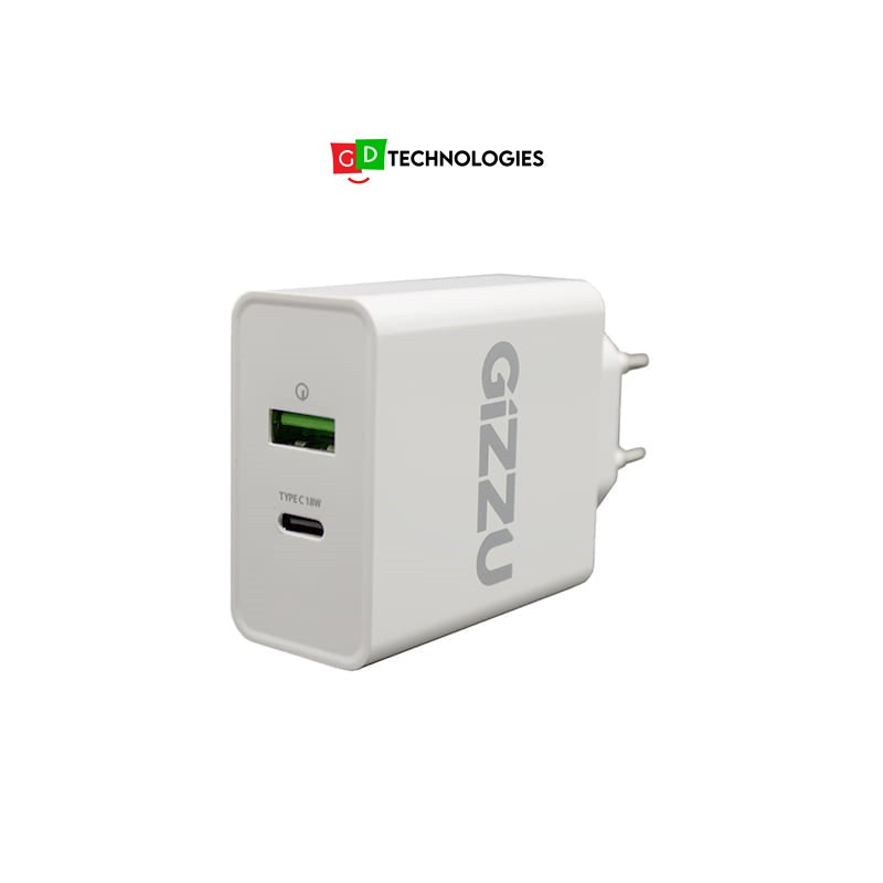 GIZZU Wall Charger Type C 36W PD QC3.0 18W – White