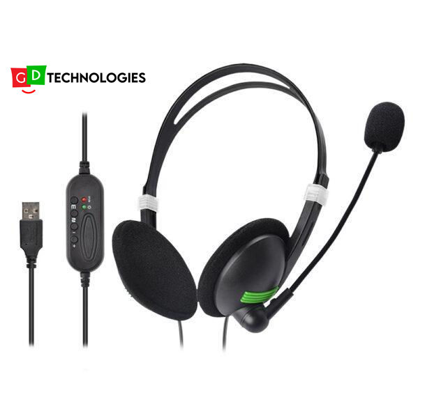 On-ear USB PC Wired Headset with Mic