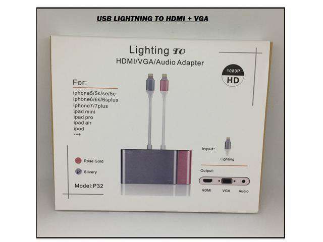 USB LIGHTNING TO HDMI + VGA