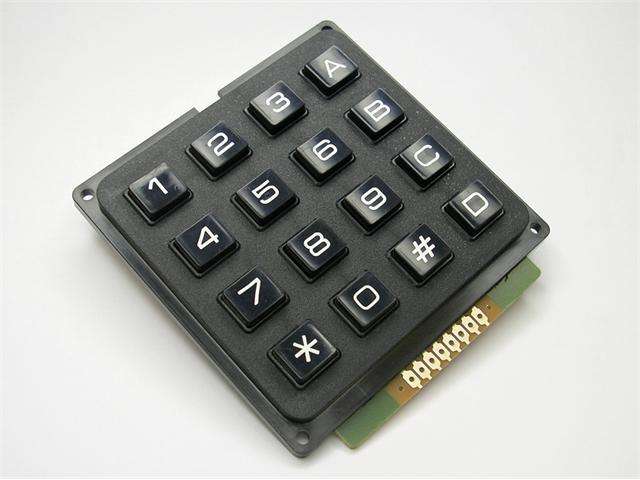 4x4 Non Waterproof Matrix Keypad with 16 Alpha-numeric Plastic Keys