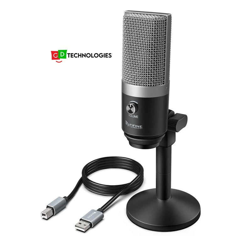 Fifine K670B Cardioid USB Condensor Microphone with Stand – Black