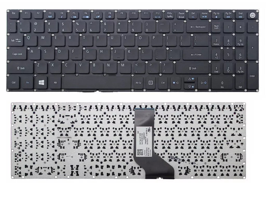 Acer Aspire E5-722, E5-772, V3-574G, E5-573T, E5-532G, E15 (E5-573), NKI151700K, No Frame, Laptop Keyboard Black