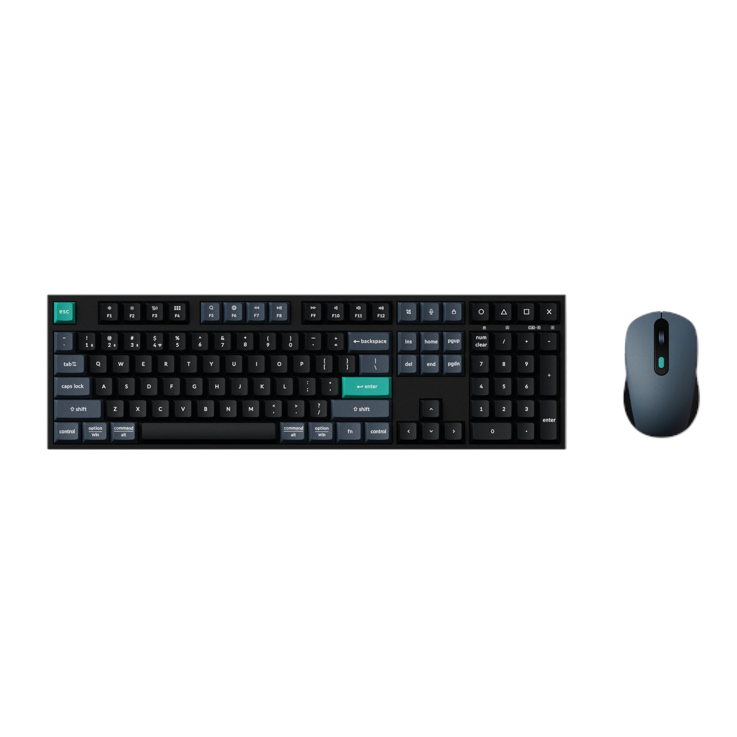 Keychron B36 100% Layout Wireless Keyboard and Mouse Combo – Black/Green – image 2