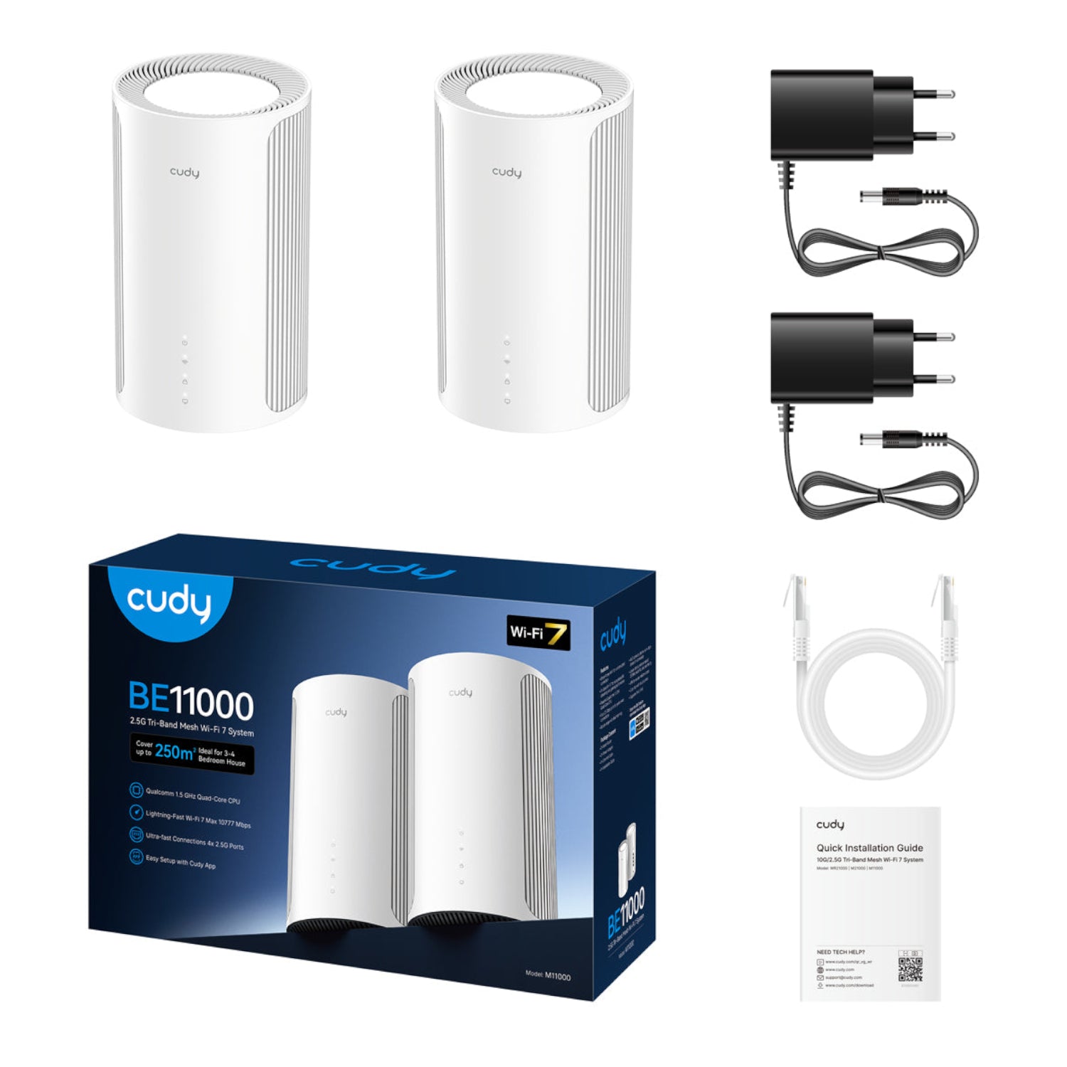 Cudy BE11000 Wi-Fi7 Tri-band Mesh Wi-Fi System - 2 Pack – image 2