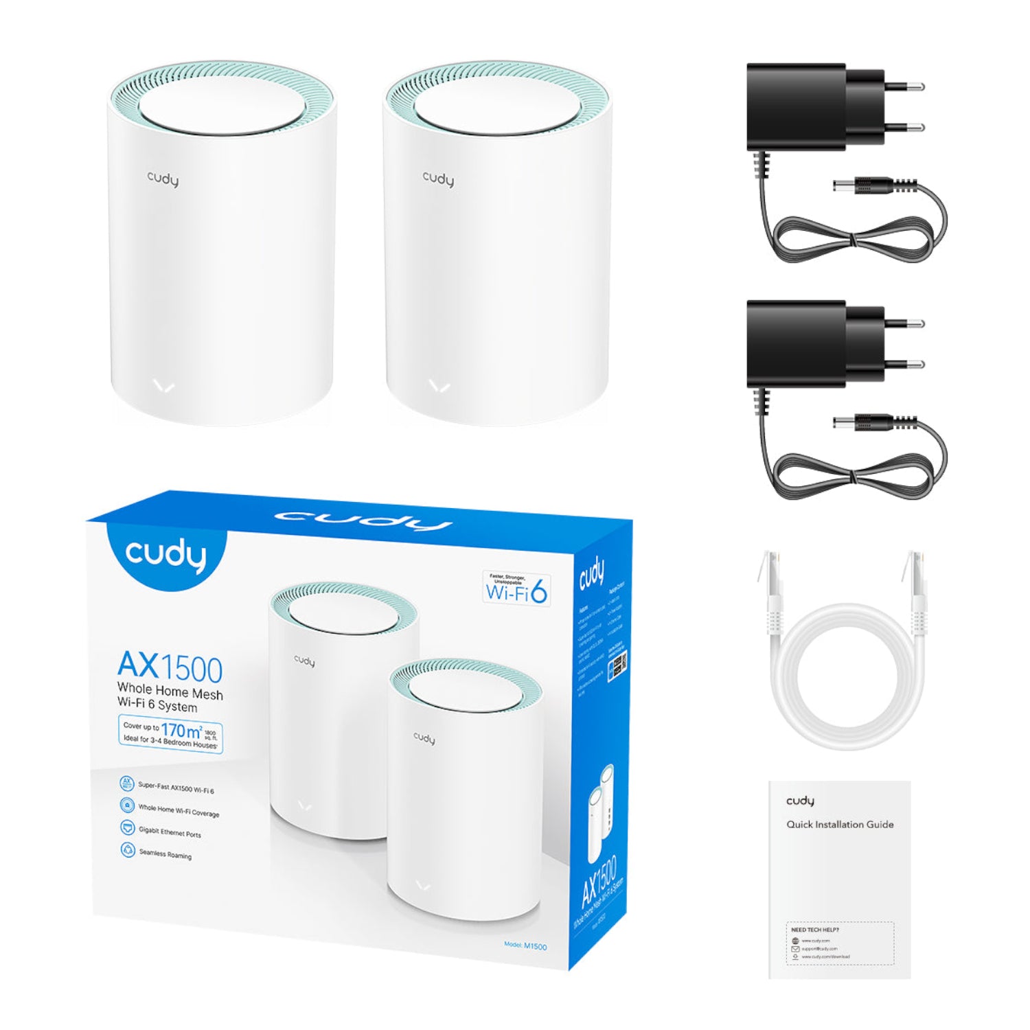 Cudy AX1500 Gigabit Mesh Wi-Fi 6 System – 2 Pack – image 2