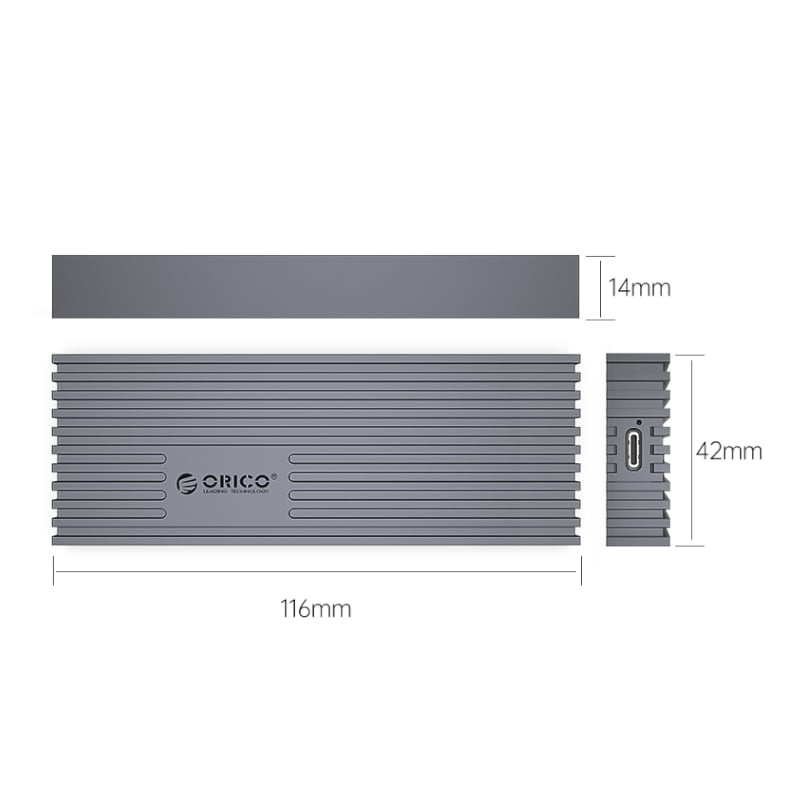 ORICO SSD ENCL TYPEC M.2 NVME B|M-KEY GY