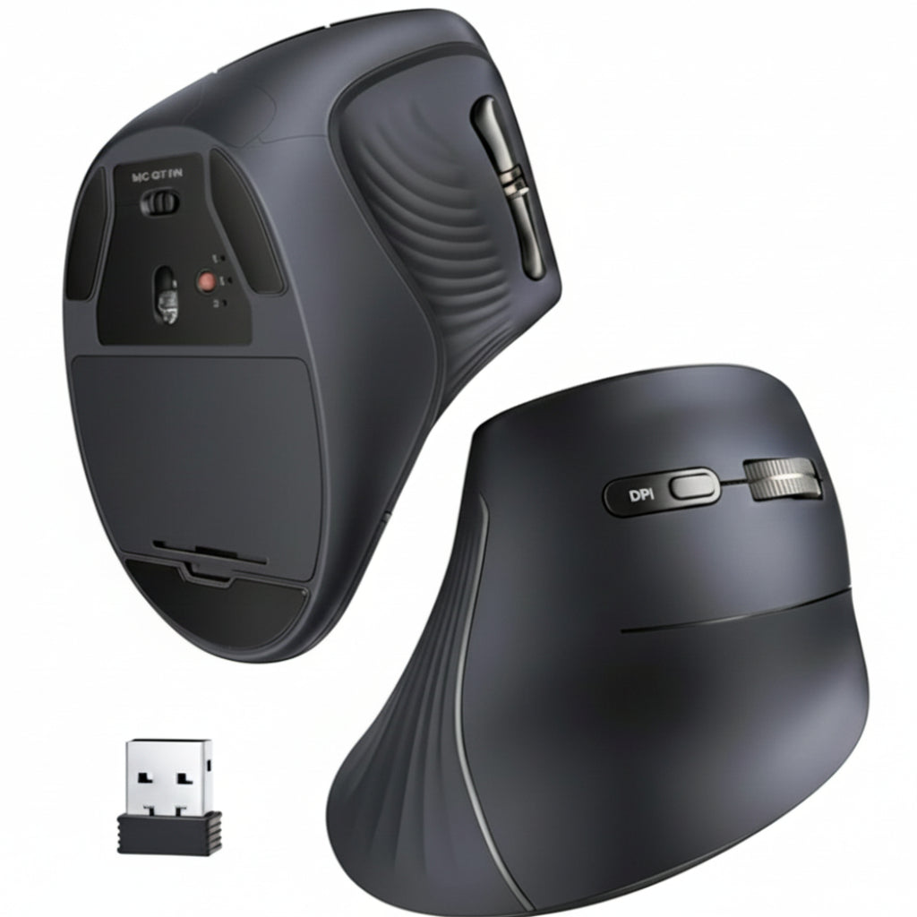 UGREEN Multi-Mode Vertical Mouse Bluetooth and 2.4G Wireless–Black – image 3