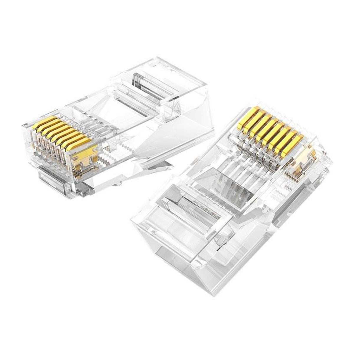 UGREEN Cat6 RJ45 Modular Plugs - Transparent with Gold Contacts (10 Pieces) – image 3