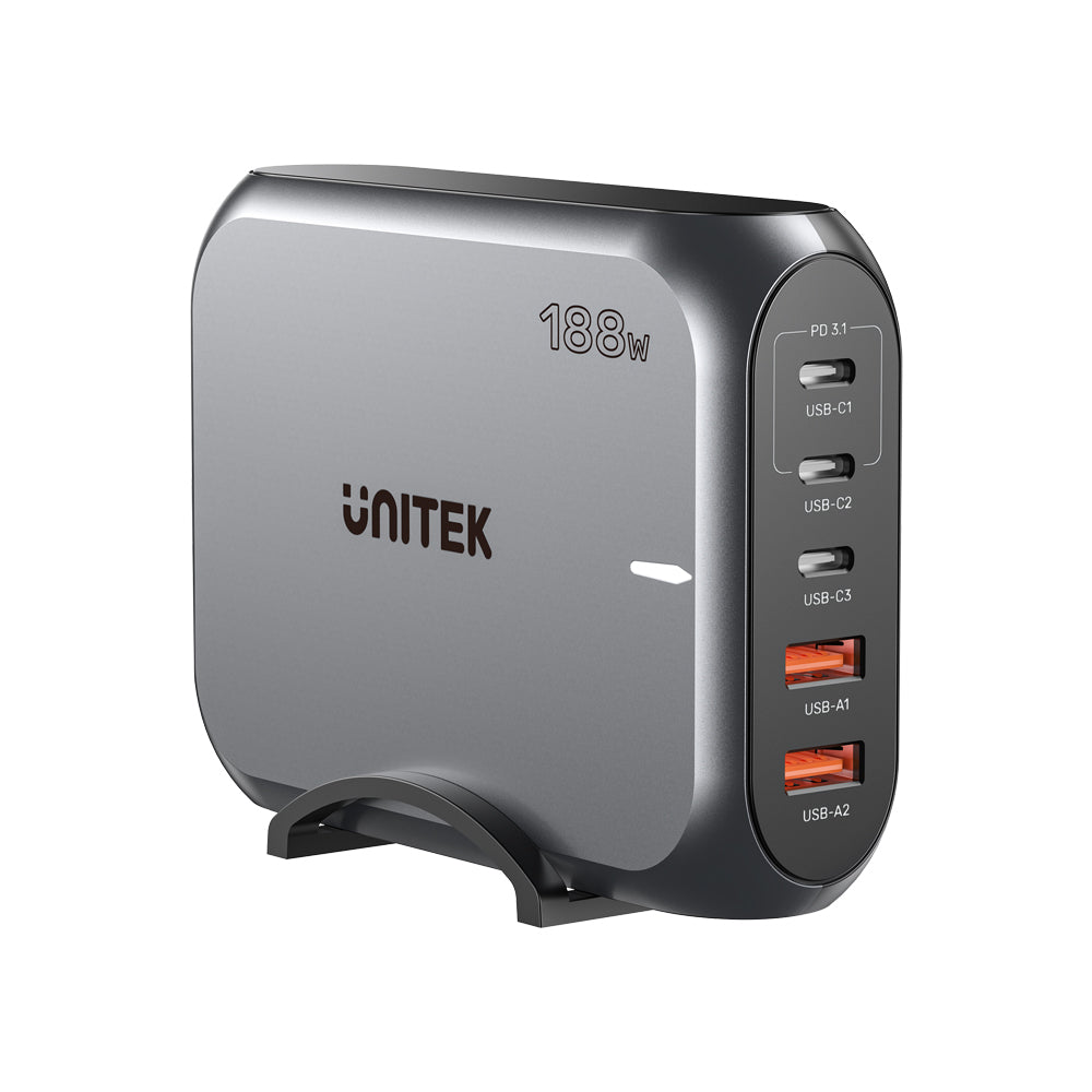 UNITEK 188W PD3.1 GaN CHARGER 5-PORT(P1234A)