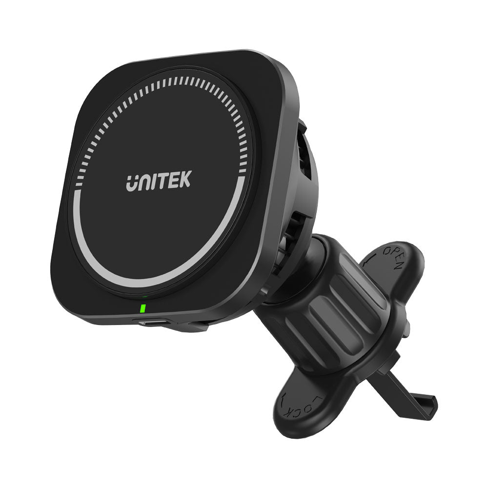 UNITEK P1403A MAGSAFE 15W WIRELESS PHONE CAR CHARGER MOUNT