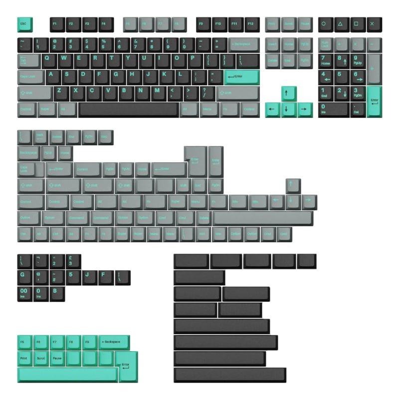 Keychron Double Shot Cherry PBT Keycap Full Keycap Set – Hacker Mint