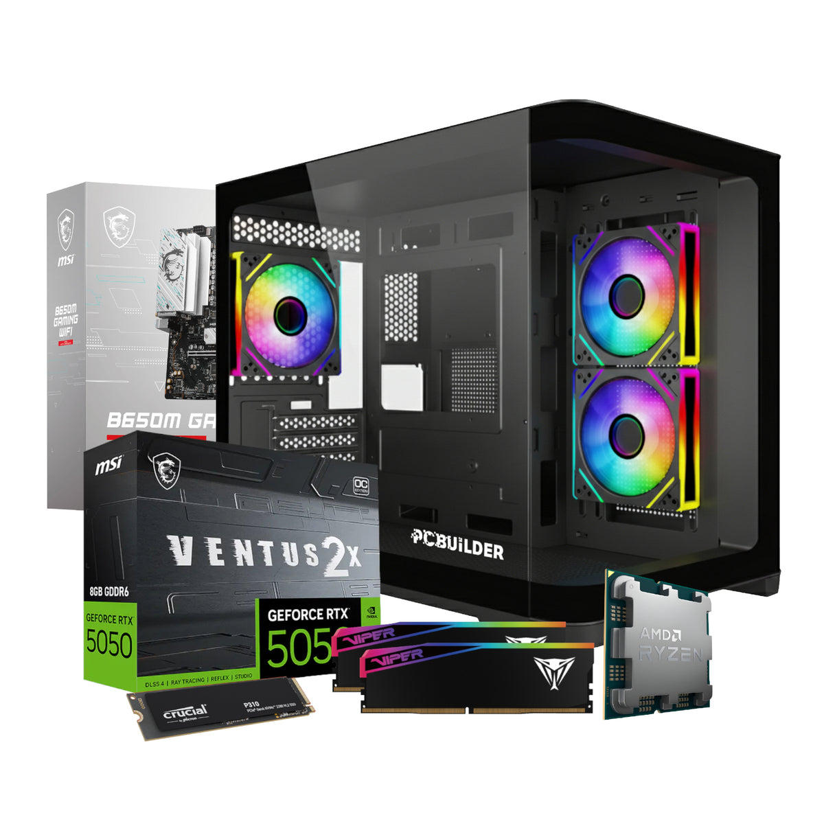 PCBuilder Ryzen 5 8400F RECON Windows 11 Gaming PC – image 2