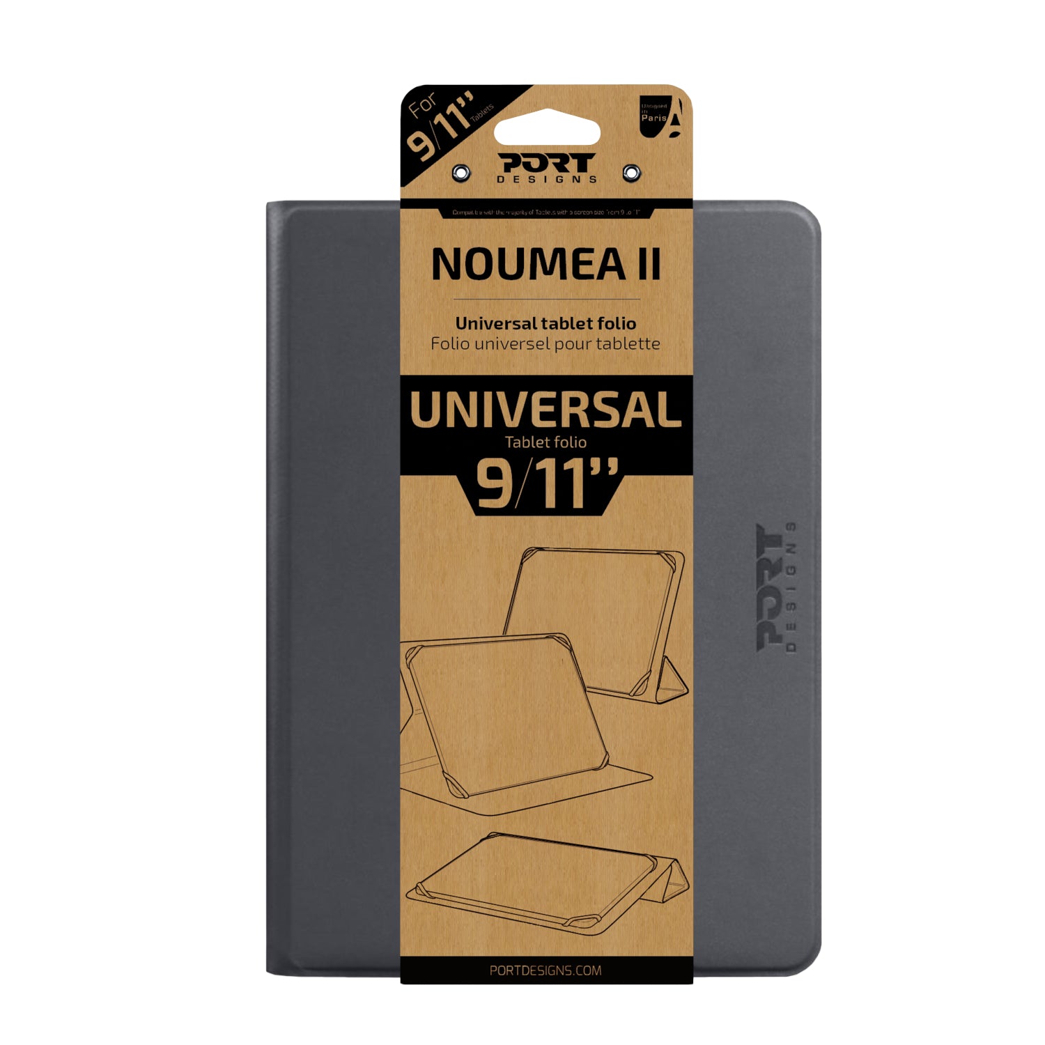 Port Designs Noumea II Universal 9/11" Tablet Folio – Grey – image 2