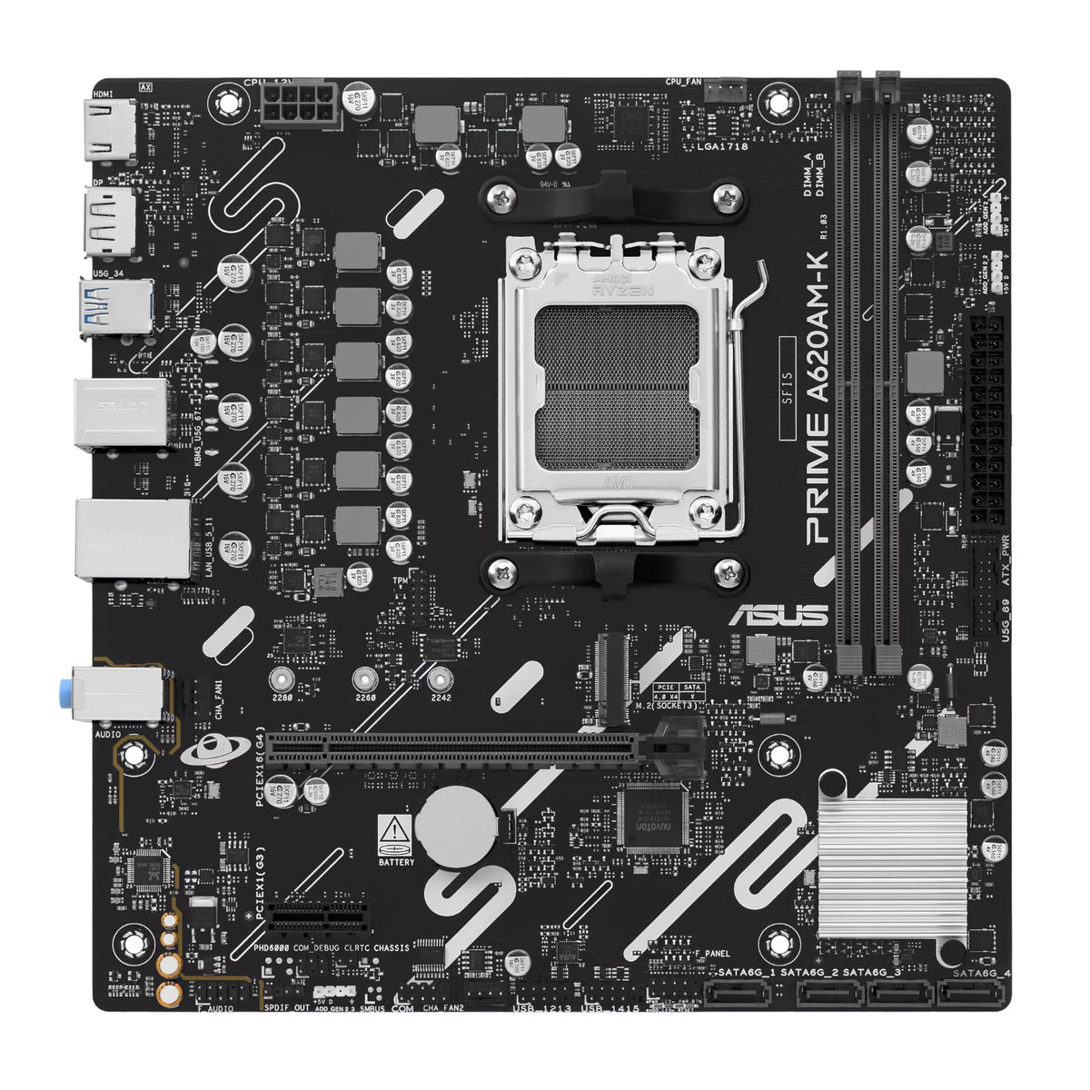 Asus PRIME A620AM-K AM5 M-ATX Motherboard – image 2
