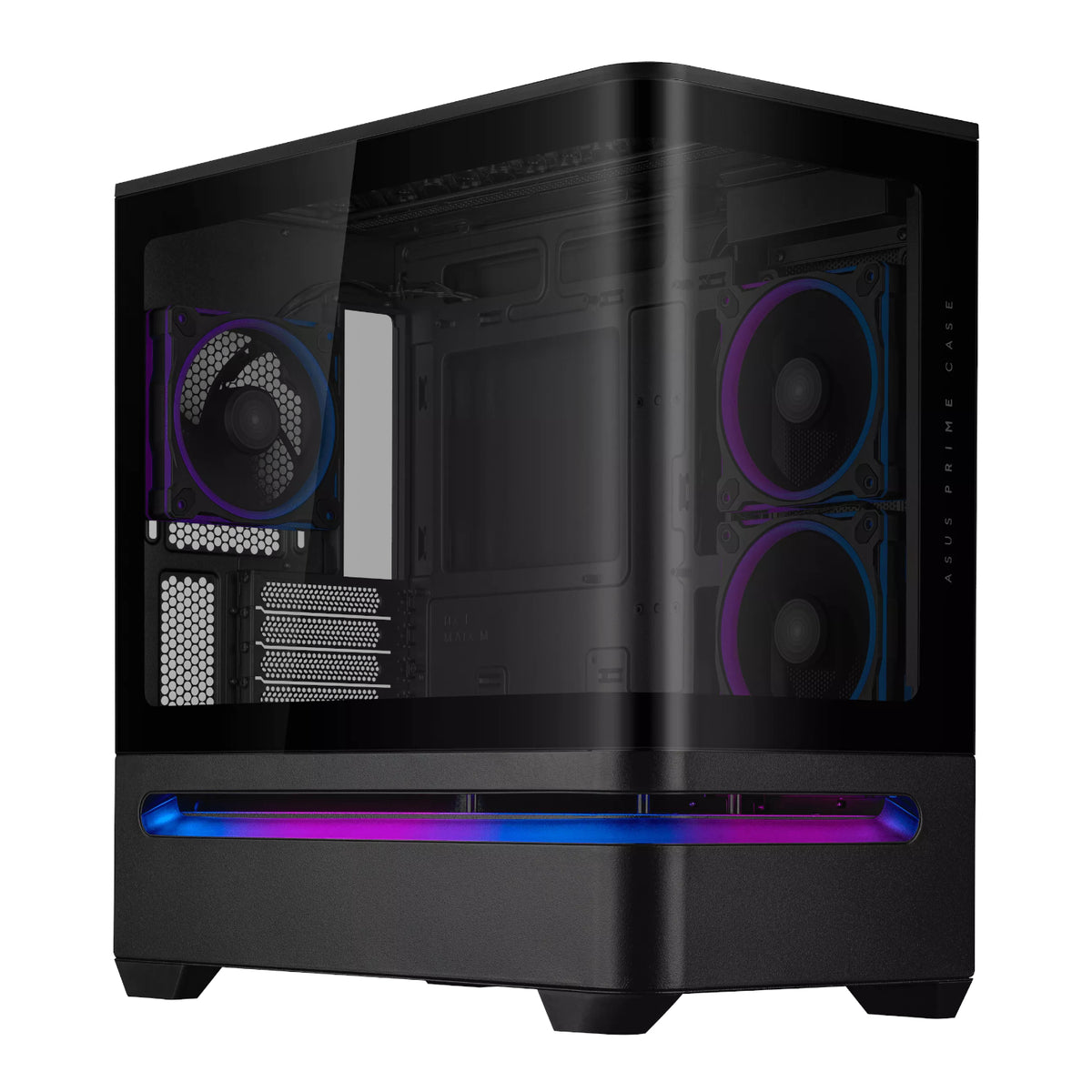 Asus Prime AP202 ARGB Curved Tempered Glass Micro-ATX Chassis – Black – image 3