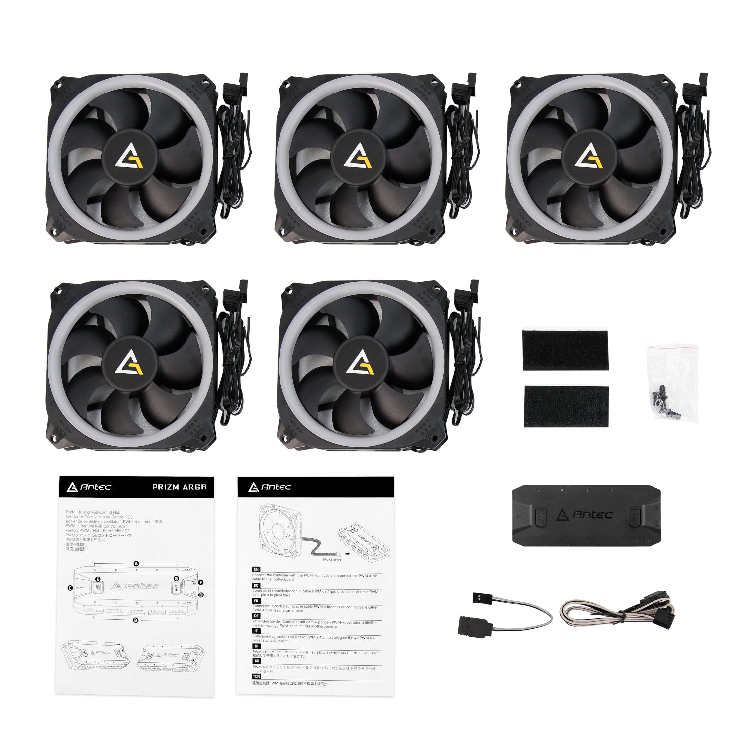 Antec Prizm 120 ARGB Case Fan 5 Pack + Controller - Black – image 7