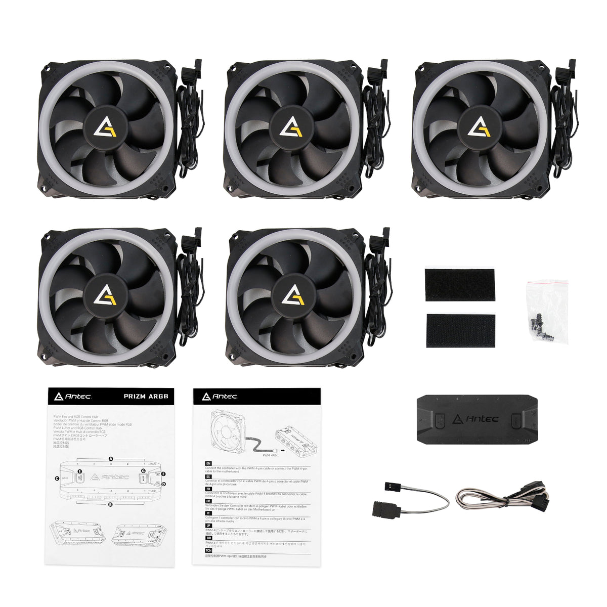 Antec Prizm 120 ARGB Case Fan 5 Pack + Controller - Black – image 7