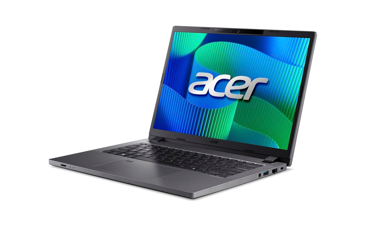 Acer TravelMateTMP214-55T-G2-TCO-79NZ 14" WUXGA IPS SlimBezel Touch Intel Core 7 processor 150U LTE 16 GB DDR5 512GB PCIe NVMe SSD Micro SD card reader WIFI6E+BT FPR FHD IR camera 53Wh Li-ion battery 65W TypeC Smart Card Reader Windows 11 Pro 3 Years On S