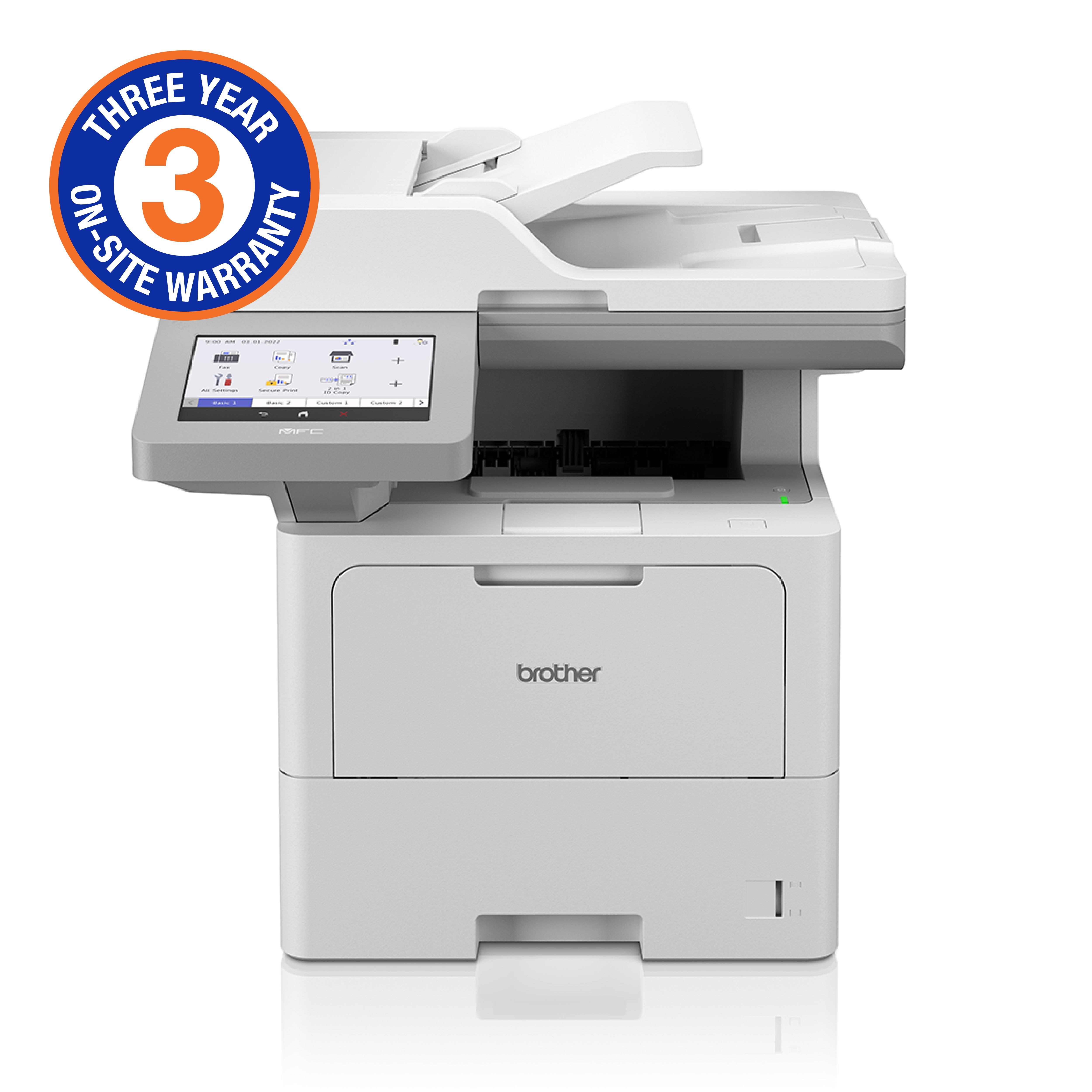 Brother High Speed Mono Laser MFC with Duplex printing and wired networking capability (3YR onsite)