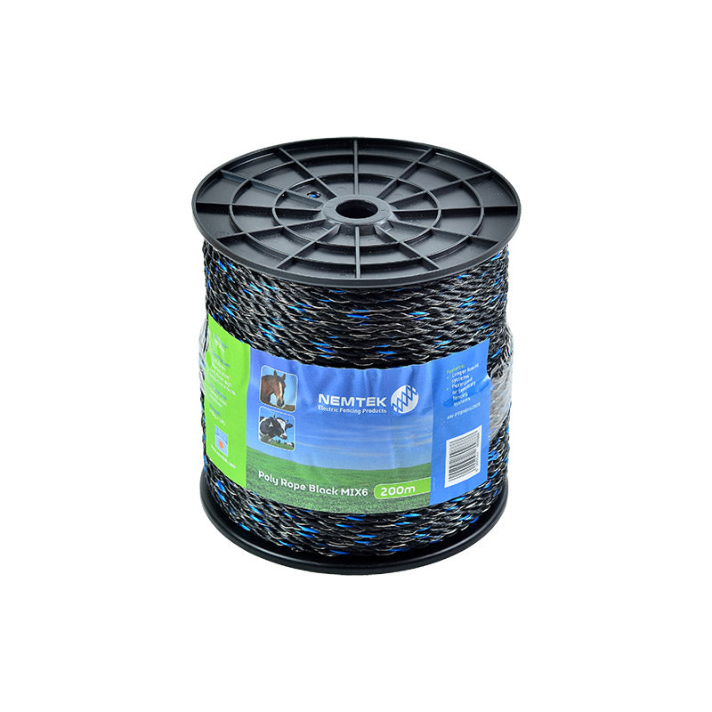 Poly Rope Black Mix 6 200m
