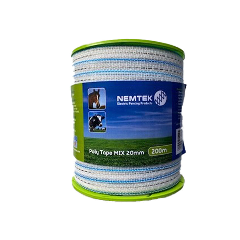 Poly Tape White 20mm Mix 6 200m