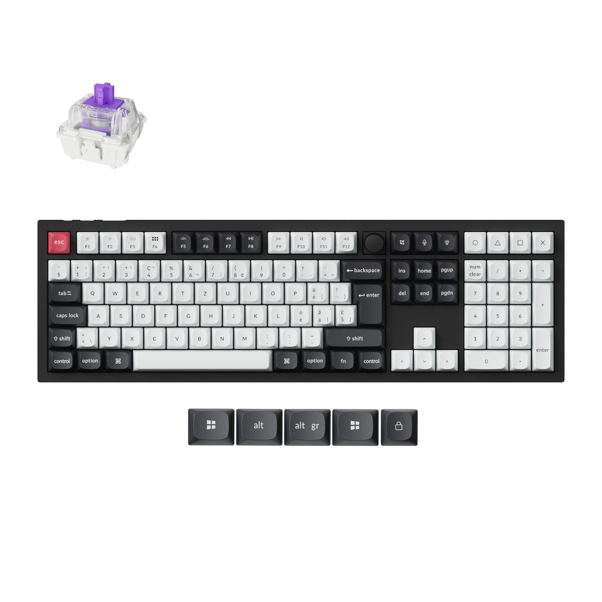 Keychron Q6 HE QMK Full-size Wireless Custom Mechanical Keyboard (Nebula Switch) – Carbon Black