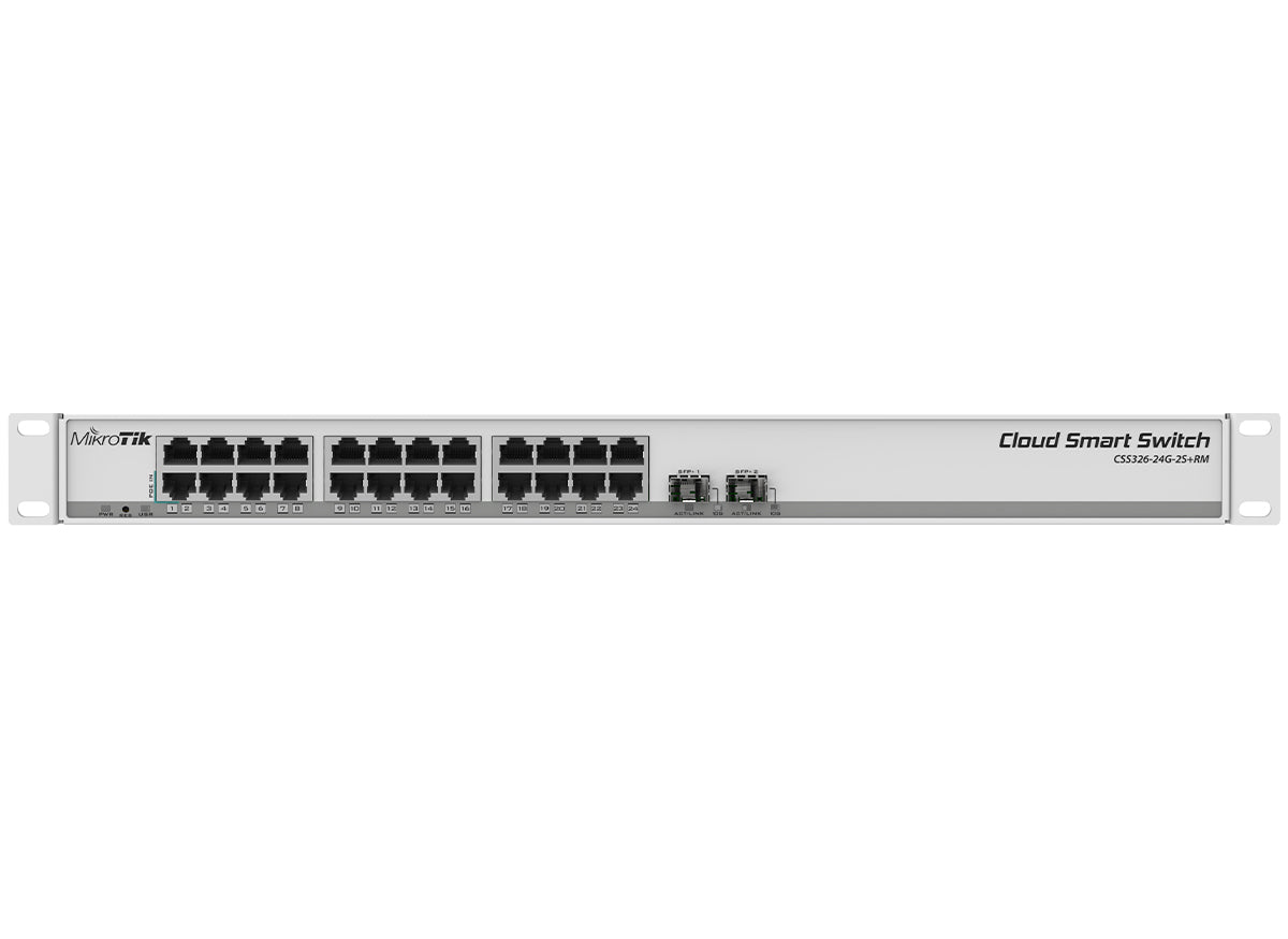MikroTik SwOS Cloud Smart Switch 24 Port Gigabit 2SFP+ | CSS326-24G-2S+RM