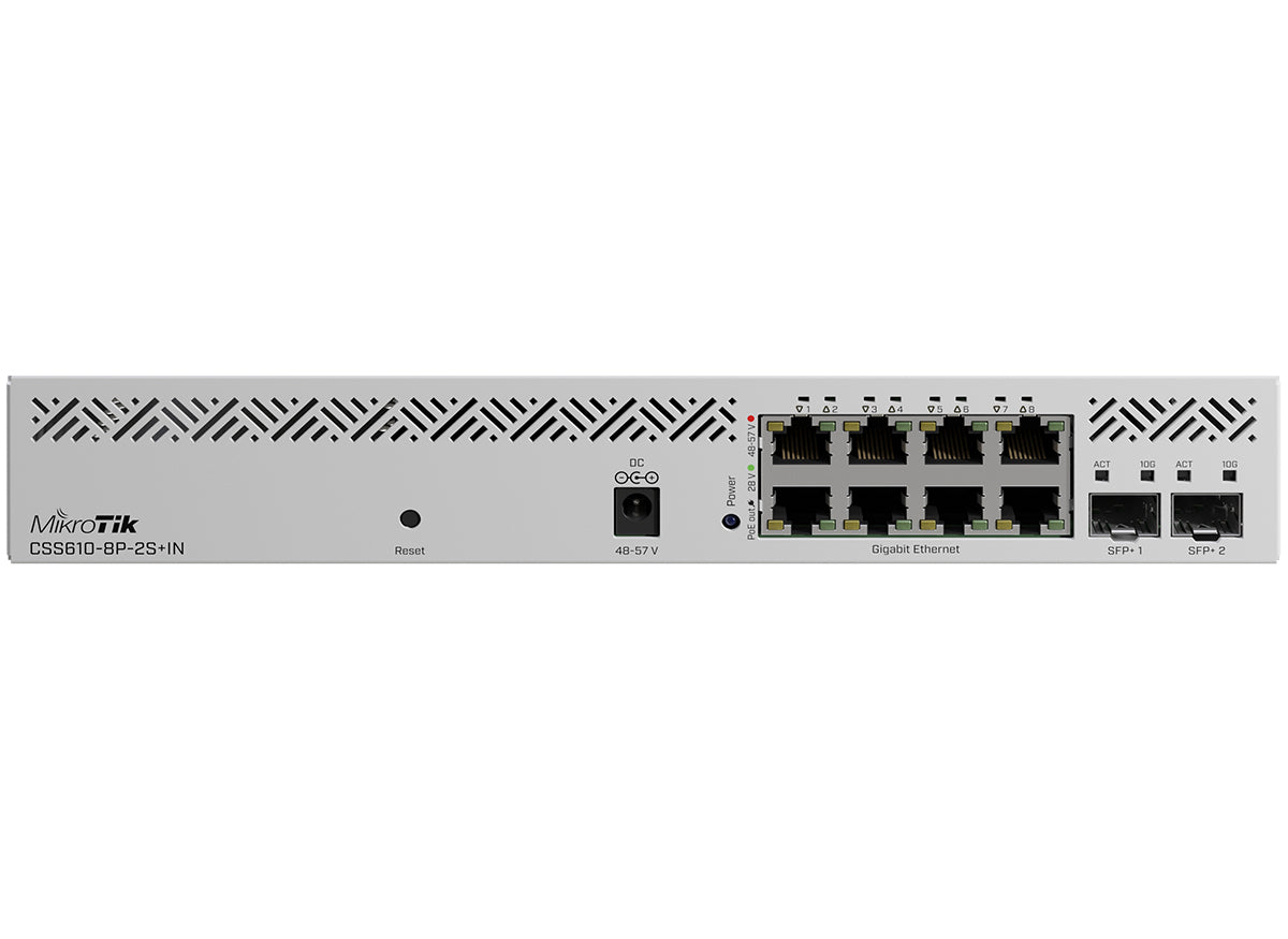MikroTik SwOS Lite Cloud Smart Switch 8 Port PoE 2 SFP+ | CSS610-8P-2S+IN