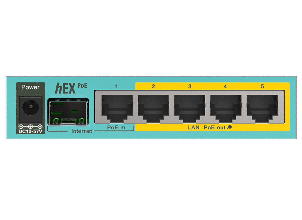 MikroTik hEX PoE 5 Port Gigabit 1SFP PoE Out Desktop Router | RB960PGS