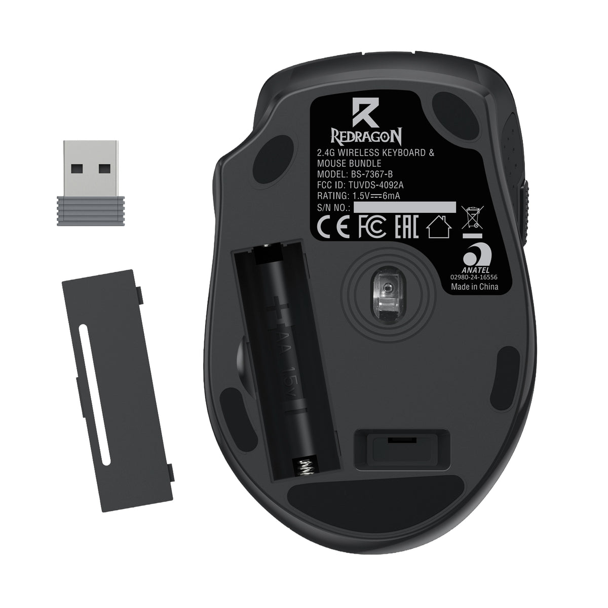 Redragon BS-7367-B Wireless Office Keyboard and Mouse Combo - Black – image 5