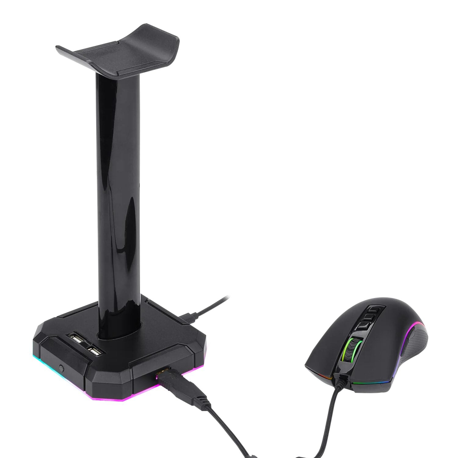 Redragon HA300 Scepter Pro RGB Headset Stand with USB Hub (4 x USB 2.0, RGB Lighting) – image 2