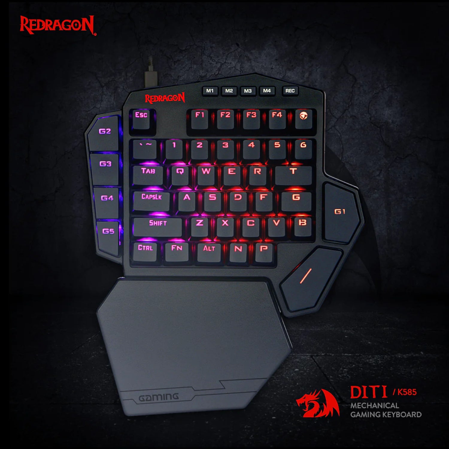 Redragon K585 DITI ELITE PRO RGB 40% Wireless Mechanical Gaming Keyboard - Blue Switches – image 2