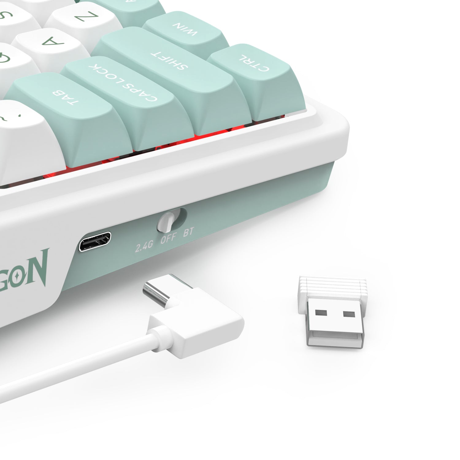 Redragon K719WGB GALATIN RGB PRO Full sized Wireless Gaming Keyboard - White – image 6
